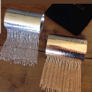 New 2 Monique Leshman Chain Fringe Cuff Bracelets